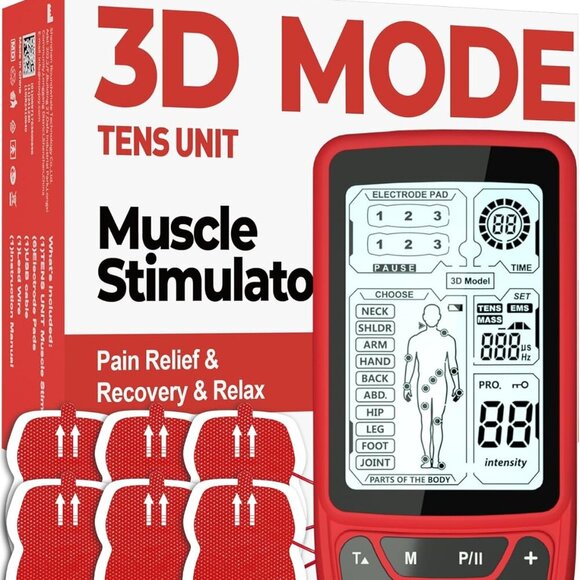 Tens Unit Muscle Stimulator Machine: Rechargeable Tens Machine for Pain Relief - Picture 1 of 7
